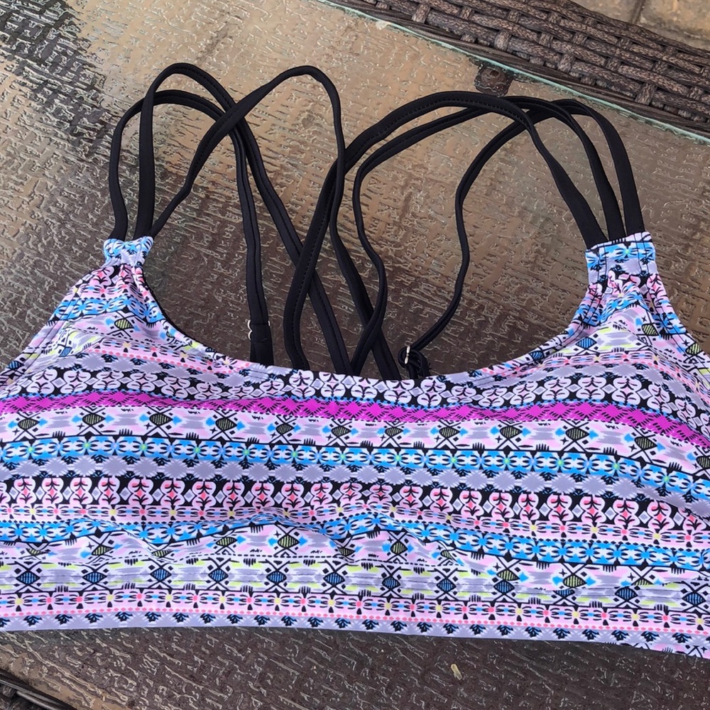 Two piece swimsuit with tank cover up